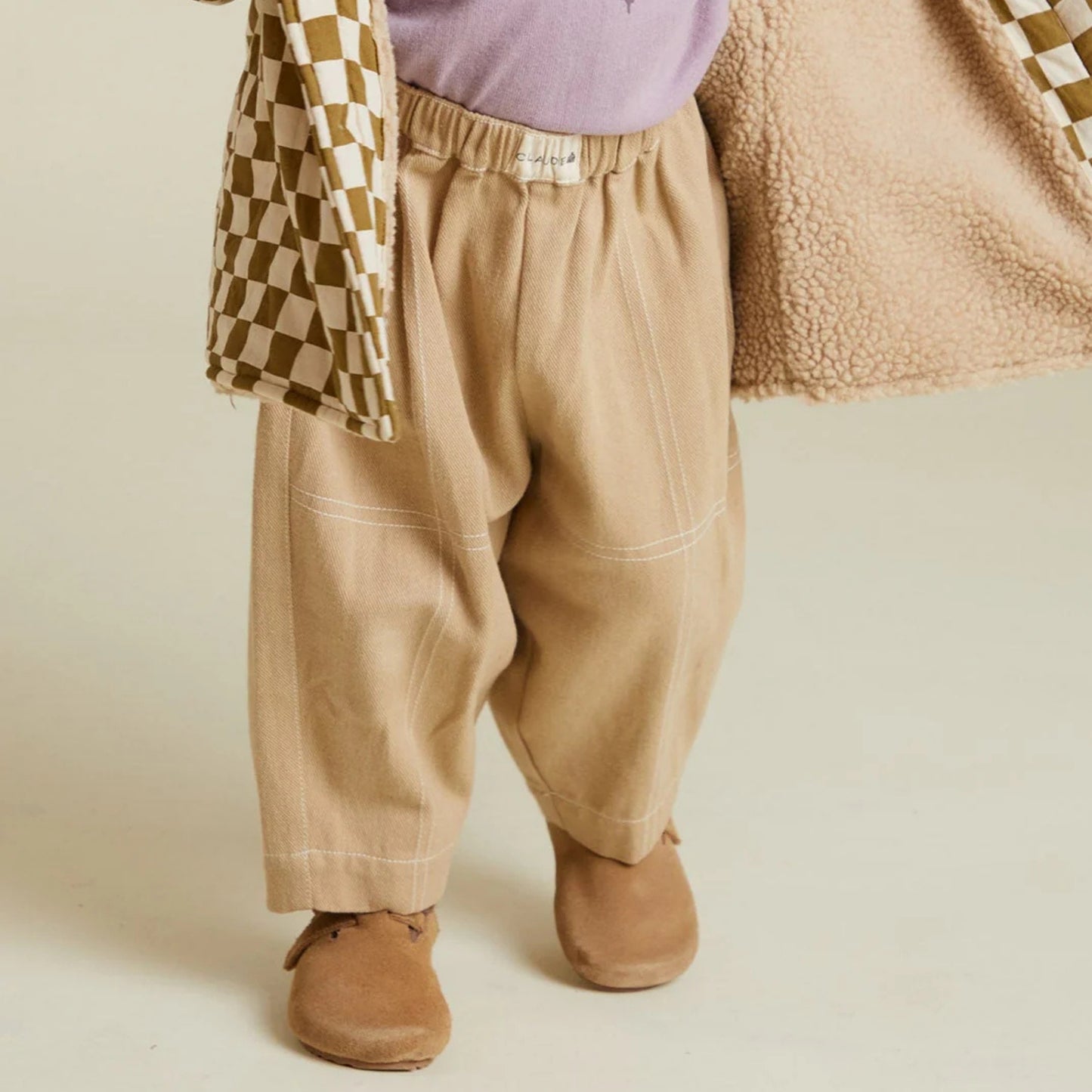 Claude & Co. 100%有機棉長褲 - Sand 1~5Y