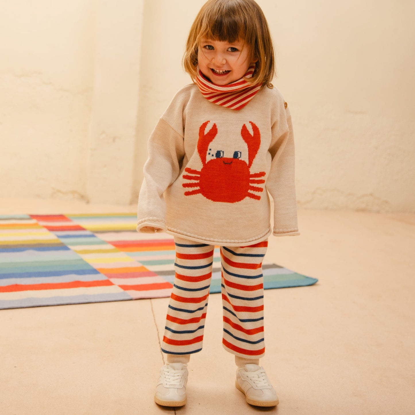 Bayiri 100%美麗諾羊毛上衣-Happy Crab  2Y~6Y