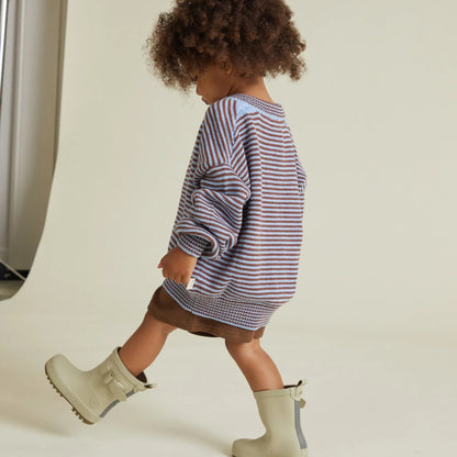 Claude&Co. 100%有機棉 Emil 條紋寬鬆針織外套 - Coco Sky  ❘ 現貨尺寸: 2Y~6Y