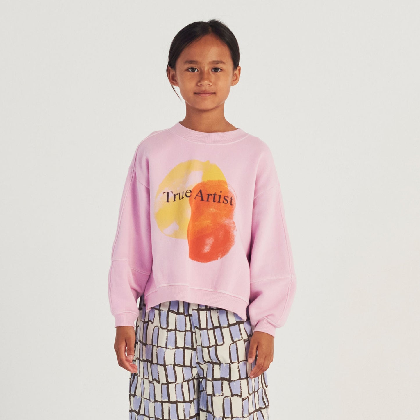 True Artist 100% 有機棉 Oversized 大學T - 粉 ❘ 現貨尺寸: 6-7Y & 8-9Y (各最後一件)