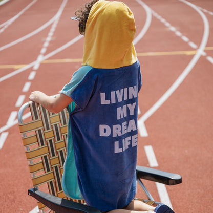 COS I SAID SO 100% 純棉 DREAM LIFE 拼色毛巾料斗篷 ❘ 現貨尺寸: 4Y~10Y