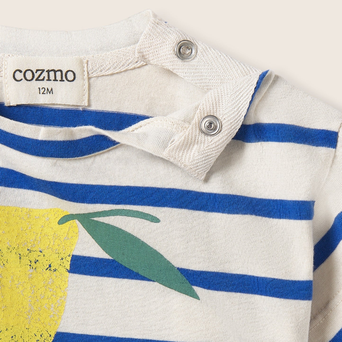Cozmo 100%有機棉短袖條紋 t-shirt ❘ 現貨尺寸: 12M