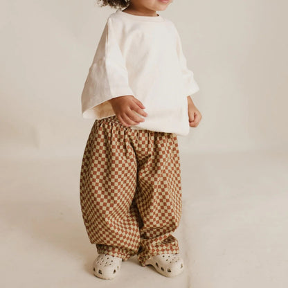 Claude & Co. 100%有機棉棋盤格紋長褲  2Y~6Y