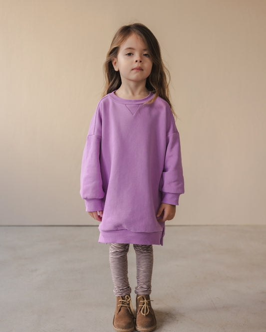 Phil&Phae 100%有機棉長版大學T/洋裝 - bright lilac (3Y~8Y)