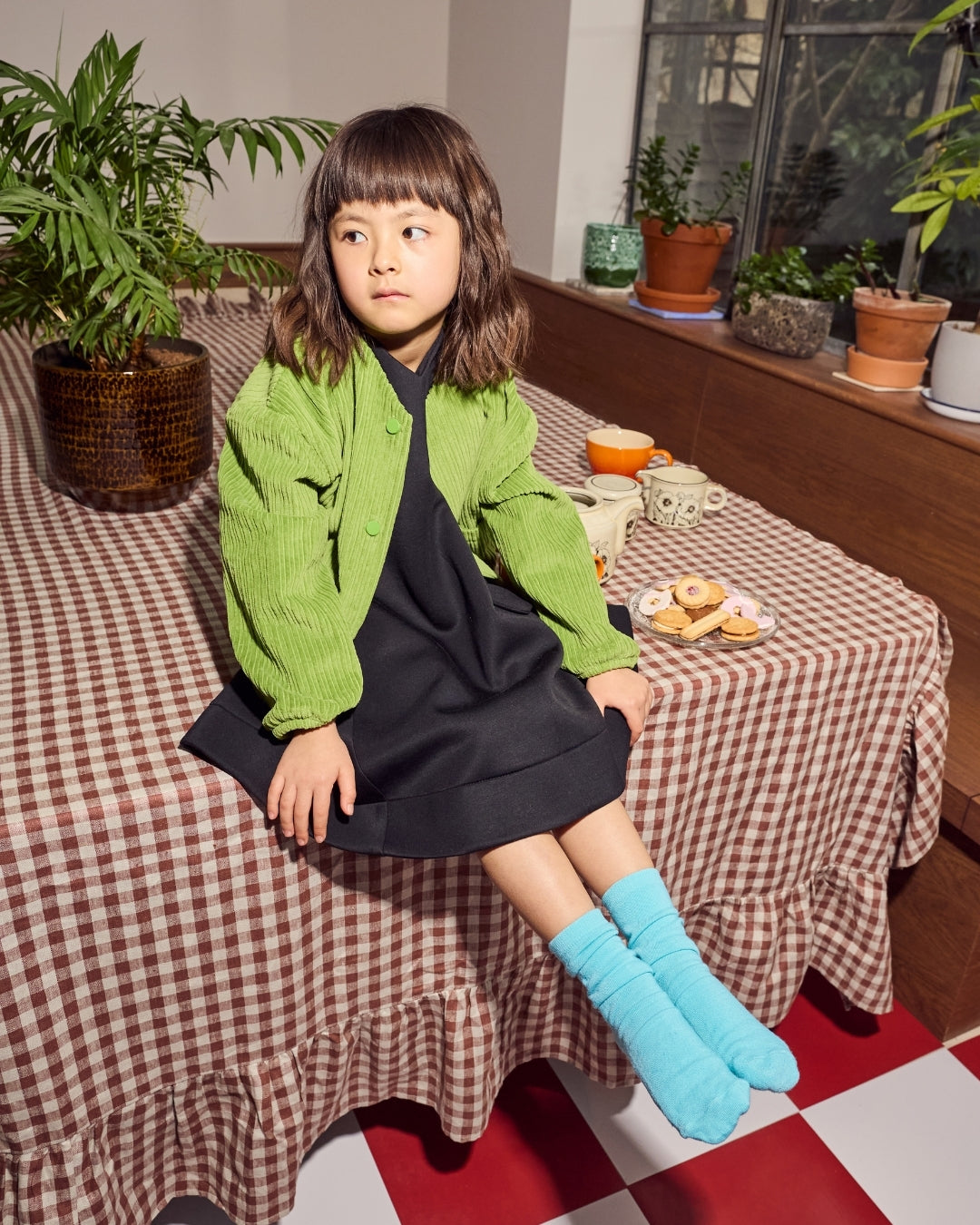 Studio Koter 100%有機棉SENNA燈芯絨外套 - Meadow Green 4Y~9Y