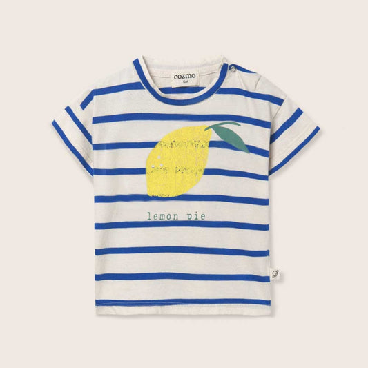 Cozmo 100%有機棉短袖條紋 t-shirt ❘ 現貨尺寸: 12M & 24M