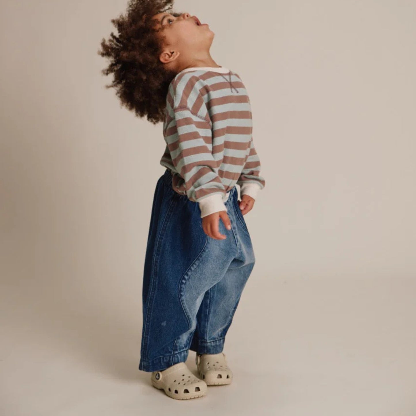 Claude&Co. 100%有機棉 Emerson 波浪拼接有機棉丹寧氣球長褲  ❘ 現貨尺寸: 2Y~6Y