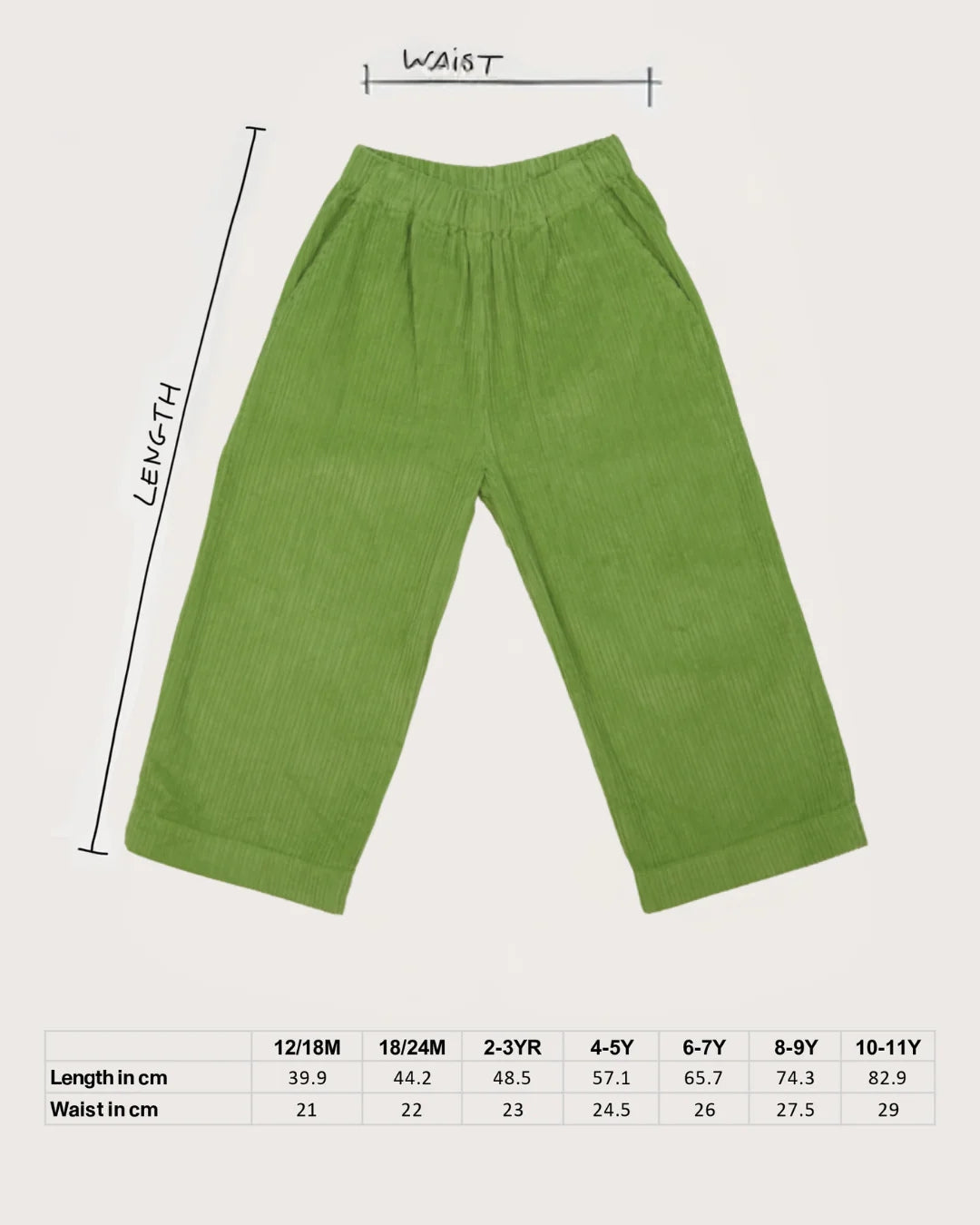 Studio Koter 100%純棉燈心絨Ever長褲- Meadow Green 2Y~9Y