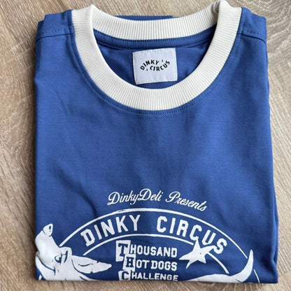 Dinky Circus 大胃王熱狗挑戰賽印花寬鬆短袖 t-shirt - 航海藍  ❘ 現貨尺寸: 2Y~9Y