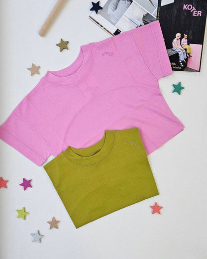 Studio Koter 100%有機棉Rory OVERSIZED 短袖Tshirt - Pink (2Y~5Y)