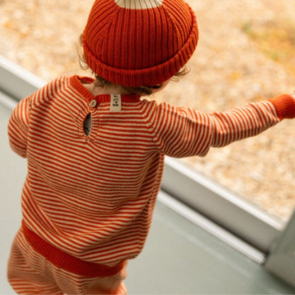Bayiri 100%有機棉針織上衣 - Red Lazy Bug Sweater ❘ 現貨尺寸: 2Y~4Y