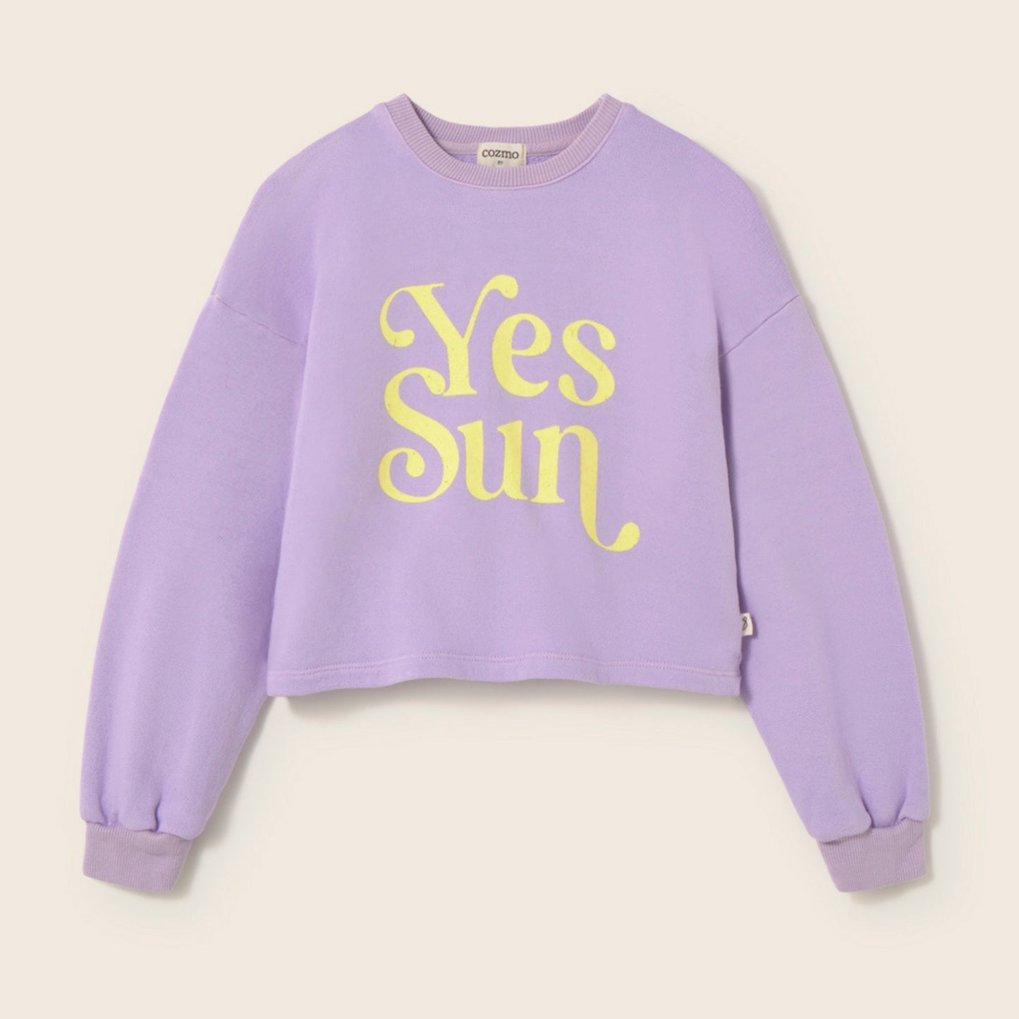 Cozmo 100%純棉Yes Sun 短版大學T -  lavender ❘ 現貨尺寸: 4Y ~8Y