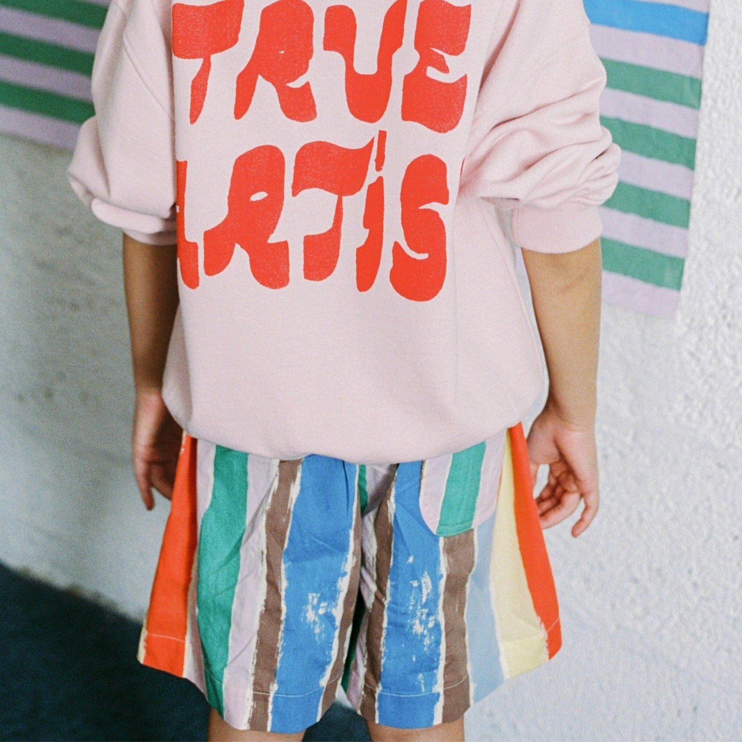 True Artist 100%有機棉彩色條紋 Strokes 短褲 ❘ 現貨尺寸: 4Y~9Y