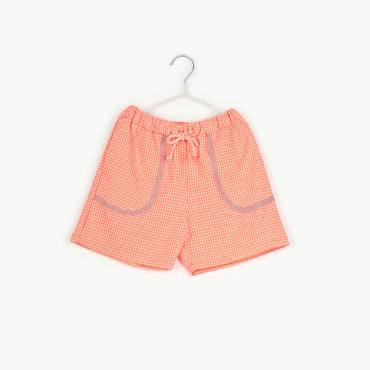Tom&Boy VICHY 亮橘細格紋短褲 ❘ 現貨尺寸:4Y~8Y