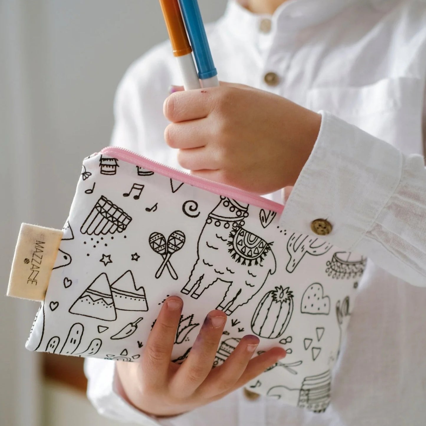 Mazzanne 法國製可水洗&可著色拉鍊收納袋 / 鉛筆盒