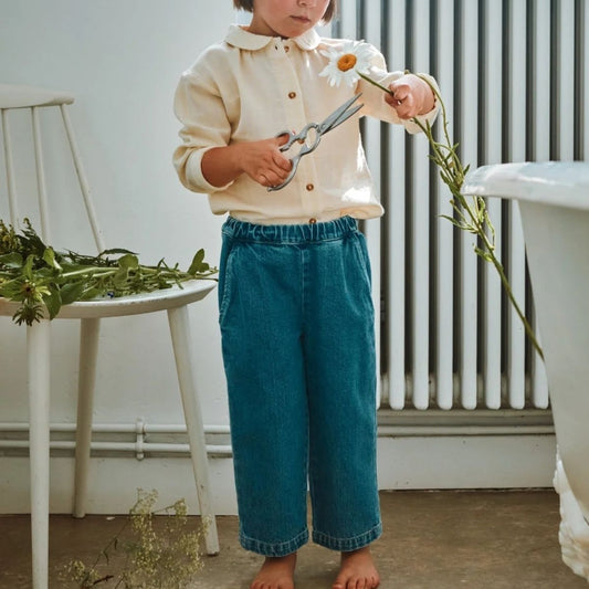 Poudre Organic 100%有機棉POMELOS 經典丹寧長褲  ❘ 現貨尺寸: 3Y~8Y