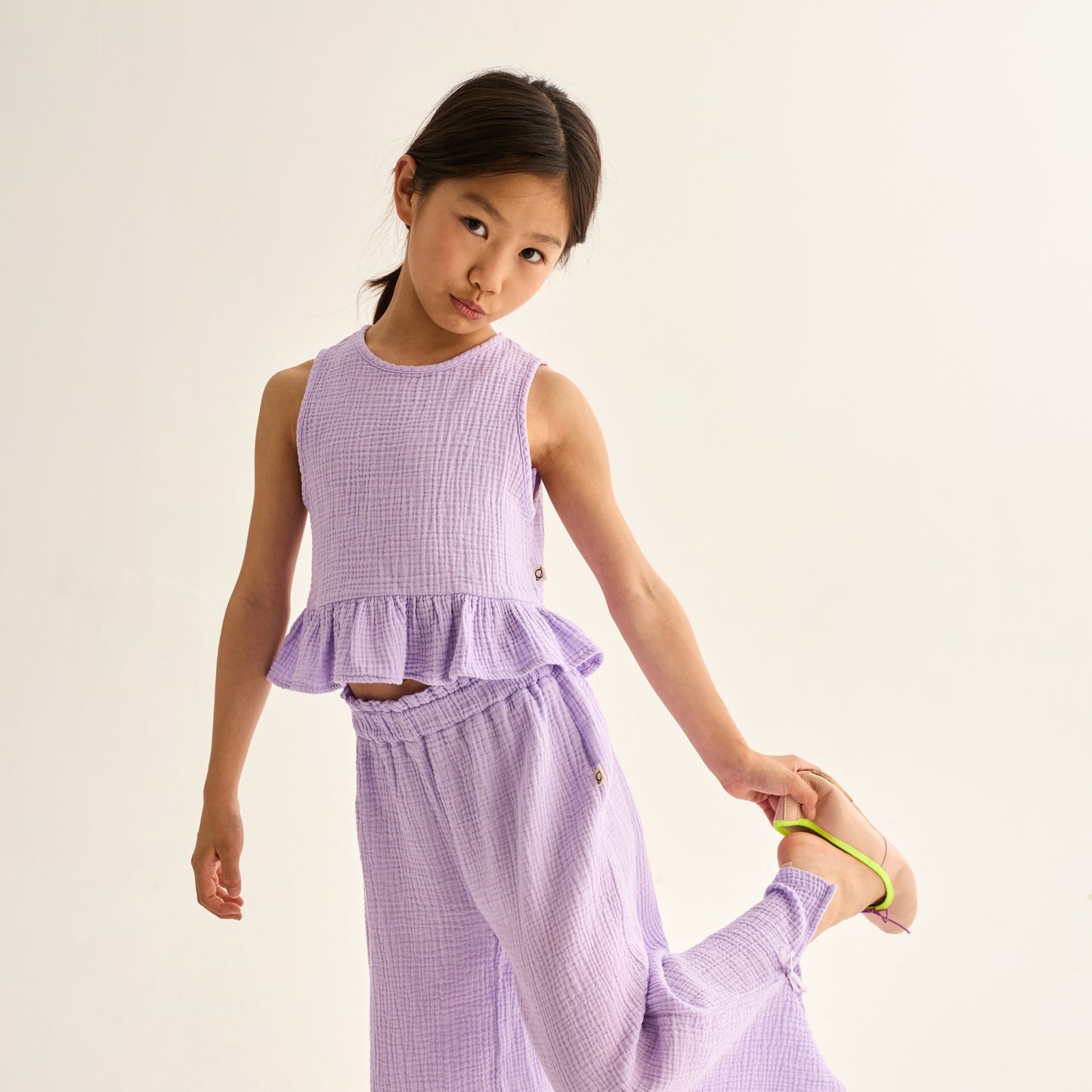 Cozmo 100%純棉紗無袖背心 lavender ❘ 現貨尺寸: 3Y~6Y