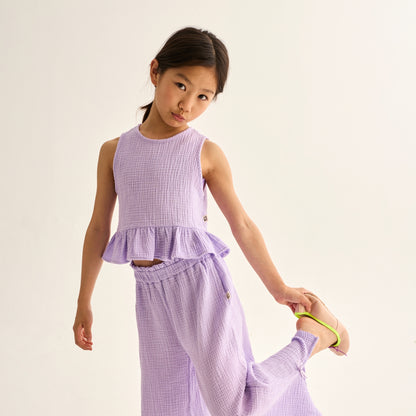 Cozmo 100%純棉紗無袖背心 lavender ❘ 現貨尺寸: 3Y~6Y