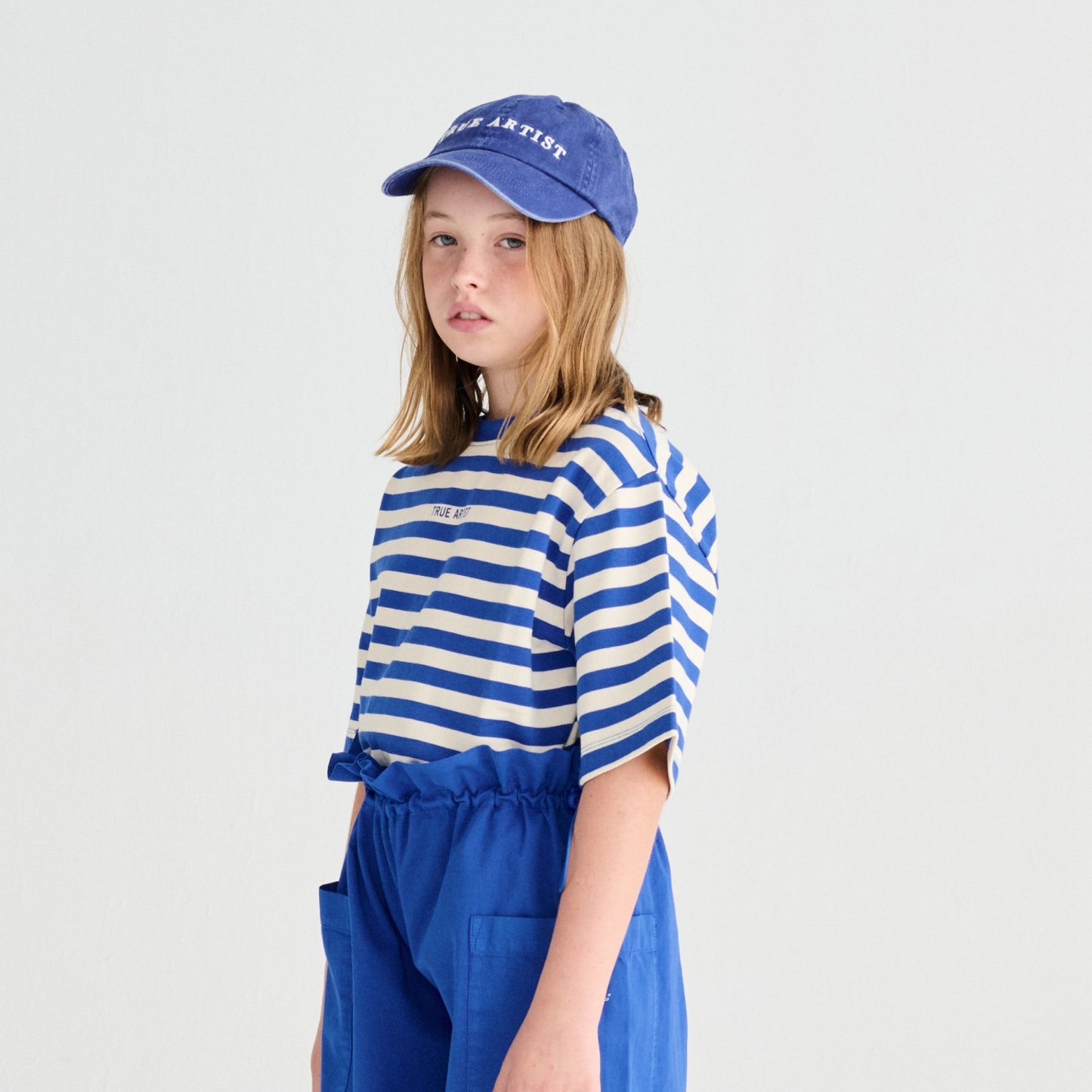 True Artist 100%純棉 Lapis Blue 條紋短袖 T-shirt ❘ 現貨尺寸: 4Y~11Y