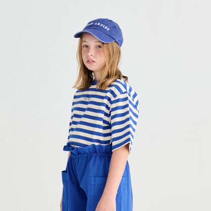 True Artist 100%純棉 Lapis Blue 條紋短袖 T-shirt ❘ 現貨尺寸: 4Y~11Y