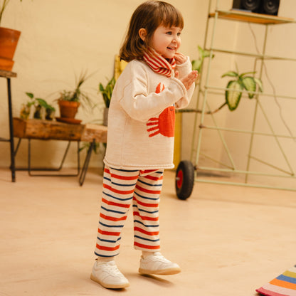 Bayiri 100% 美麗諾羊毛長褲Crabby Stripes 2Y~6Y