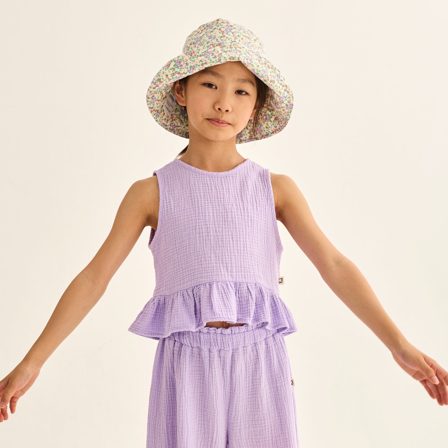 Cozmo 100%純棉紗無袖背心 lavender ❘ 現貨尺寸: 3Y~6Y