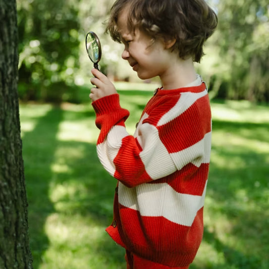 Bayiri 100%有機棉針織外套- Red ❘ 現貨尺寸: 12M~6Y