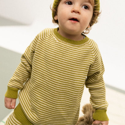 Bayiri 100%有機棉針織上衣 - Green Lazy Bug Sweater ❘ 現貨尺寸: 2Y~4Y