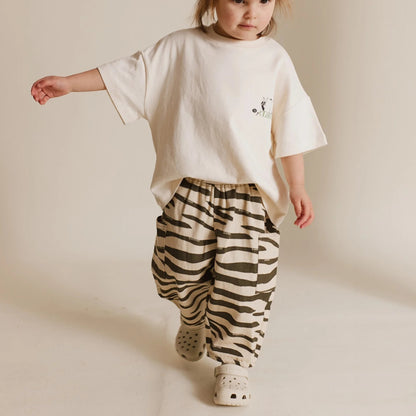 Claude & Co. 100%有機棉斑馬紋長褲 -橄欖綠  1-2Y & 2-3Y