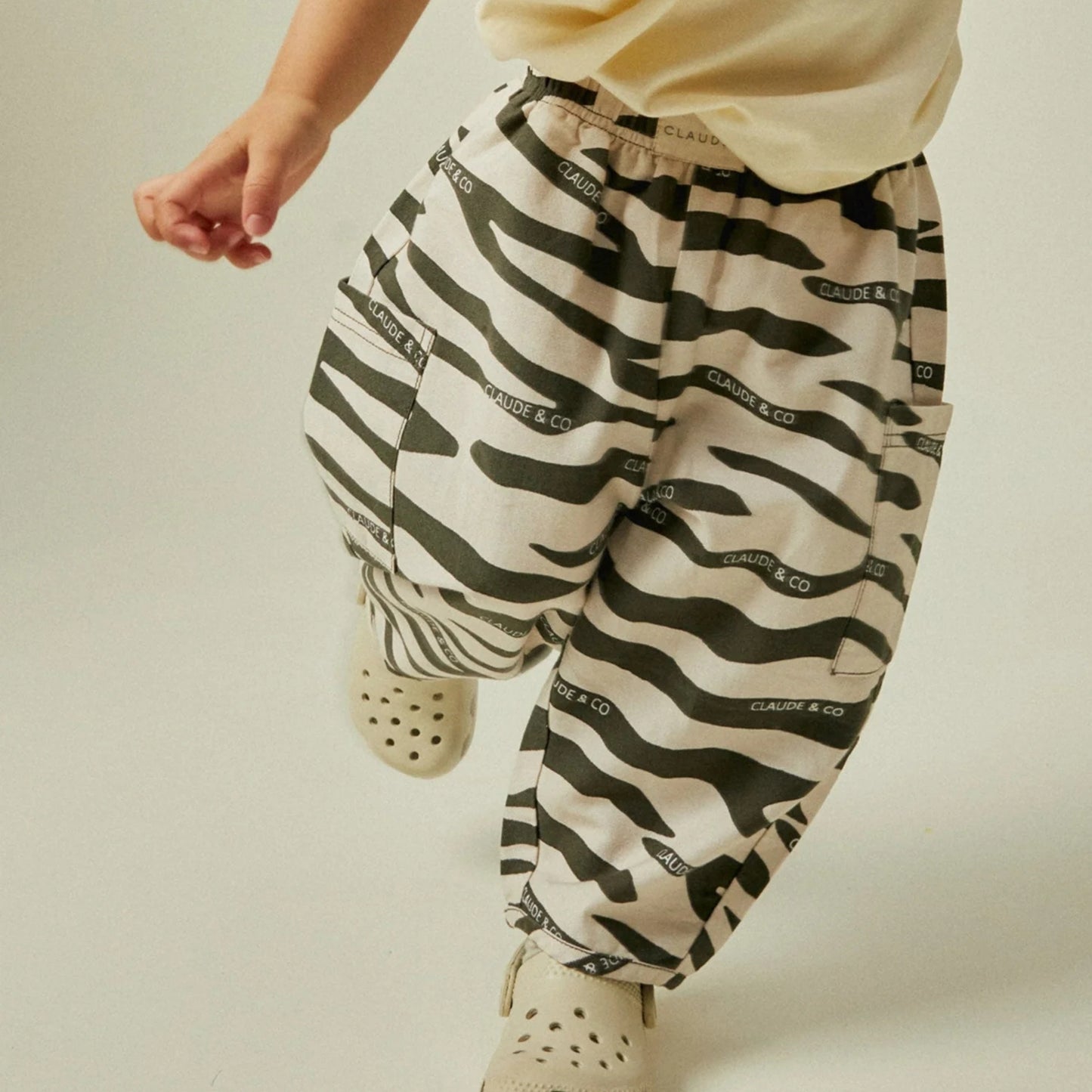 Claude & Co. 100%有機棉斑馬紋長褲 -橄欖綠  1-2Y & 2-3Y