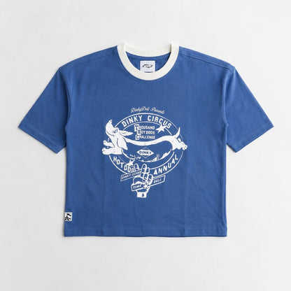 Dinky Circus 大胃王熱狗挑戰賽印花寬鬆短袖 t-shirt - 航海藍  ❘ 現貨尺寸: 2Y~9Y