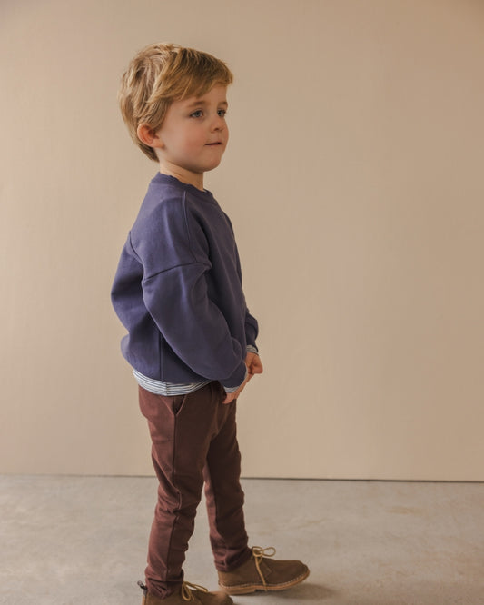 Phil&Phae 100%有機棉寬版大學T- dusk blue 3Y~8Y