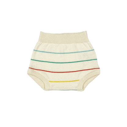 Bayiri 100%有機棉條紋包屁褲/屁屁褲/燈籠褲 - Milk ❘ 現貨尺寸:  1-3Y (單一尺寸)