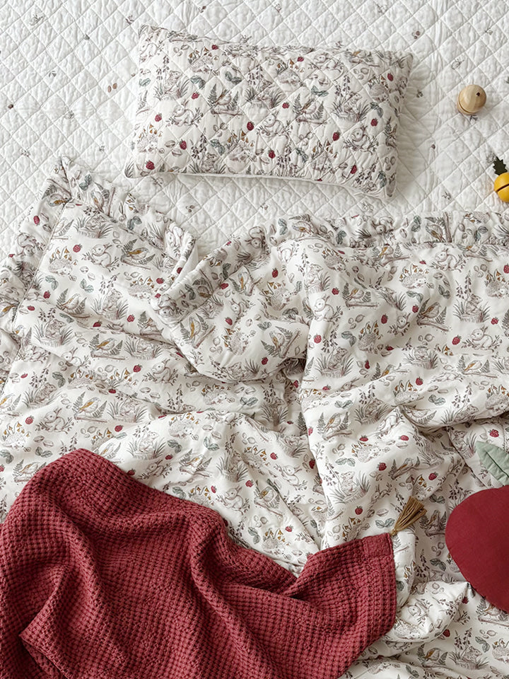 (預購) Creme enfant  100% 莫代爾水洗鋪棉單人被 - 莓果森林