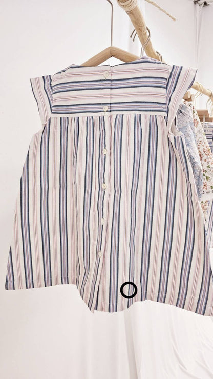 Bay & Fay 有機棉直條紋刺繡洋裝 - Brighton Dress- 3Y (微瑕疵品)
