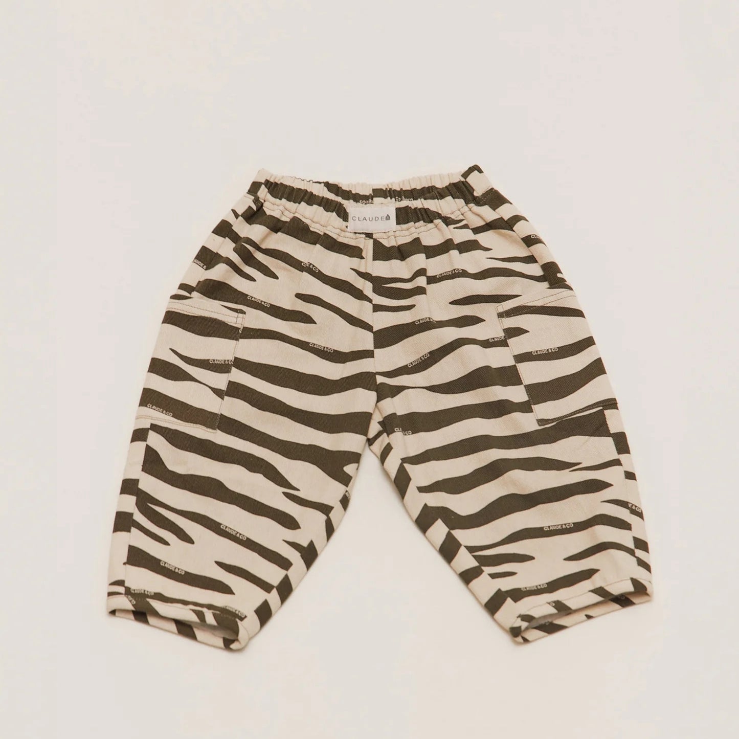 Claude & Co. 100%有機棉斑馬紋長褲 -橄欖綠  1-2Y & 2-3Y