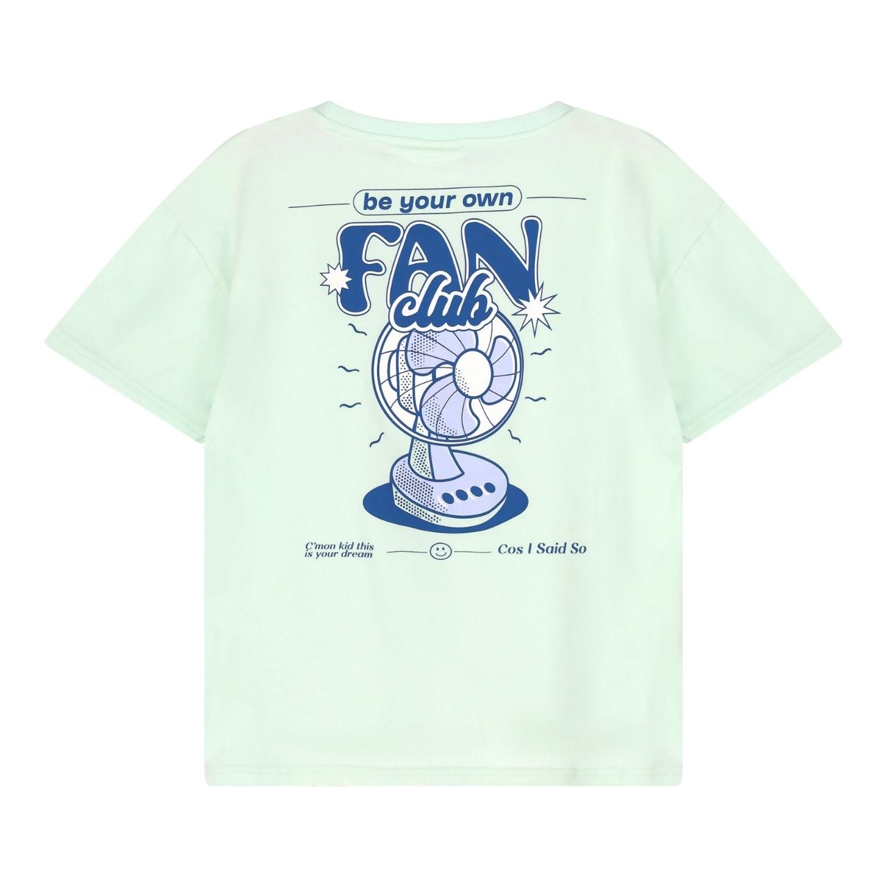 COS I SAID SO 有機棉 FAN CLUB 水藍色短袖上衣 ❘ 現貨尺寸: 4Y~11Y