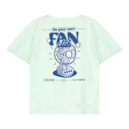 COS I SAID SO 有機棉 FAN CLUB 水藍色短袖上衣 ❘ 現貨尺寸: 4Y~11Y