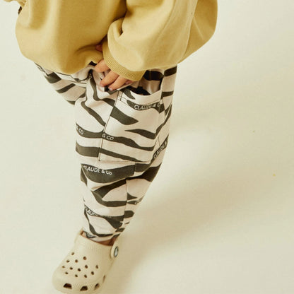 Claude & Co. 100%有機棉斑馬紋長褲 -橄欖綠  1-2Y & 2-3Y