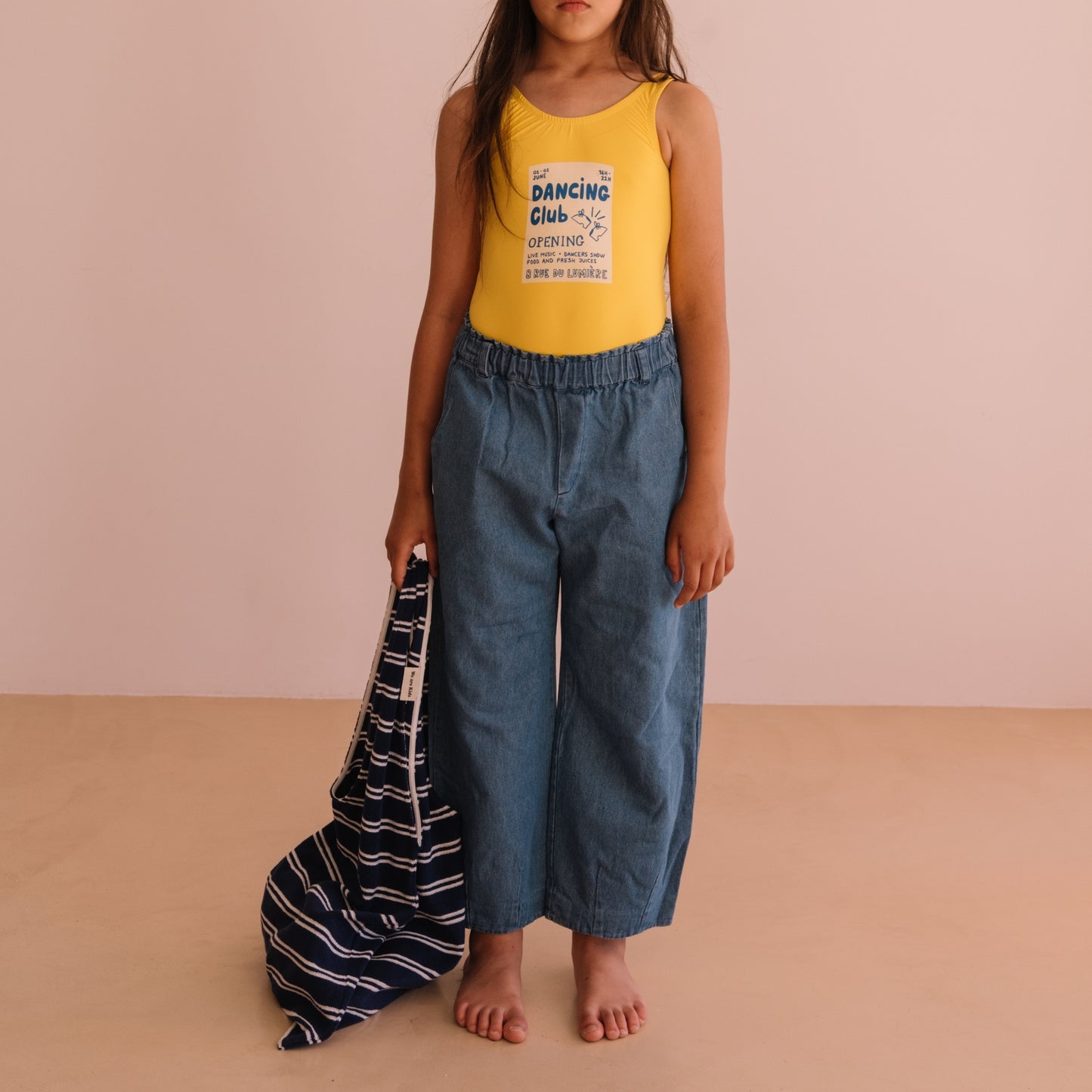 We are kids 100%有機棉毛巾布包包 NAVY STRIPES
