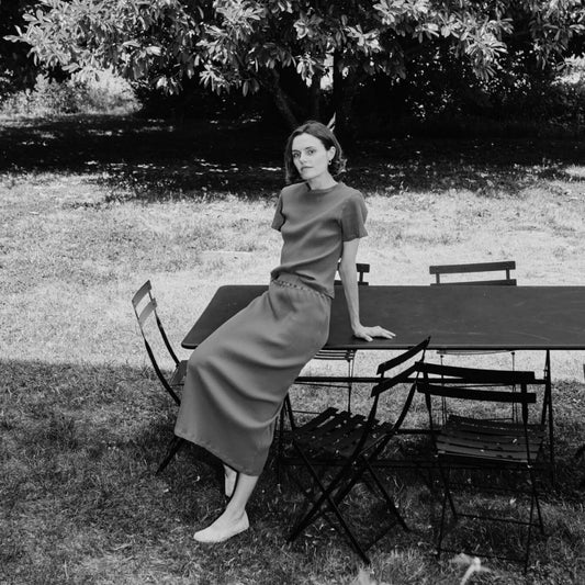 Poudre Organic  100%有機棉 成人 COSMOS 經典羅紋彈性長裙 - 深草綠  ❘ 現貨尺寸: S & M