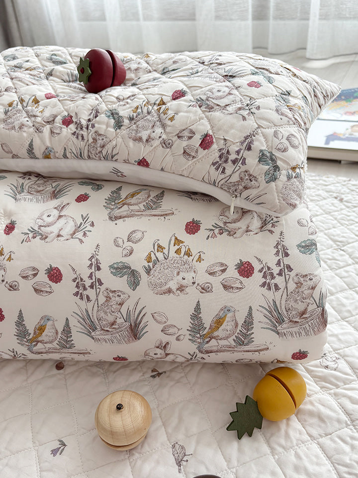 (預購) Creme enfant  100% 莫代爾水洗鋪棉單人被 - 莓果森林