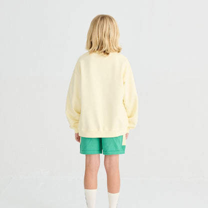 True Artist 有機棉薄款大學T Soft Yellow ❘ 現貨尺寸: 4Y~9Y
