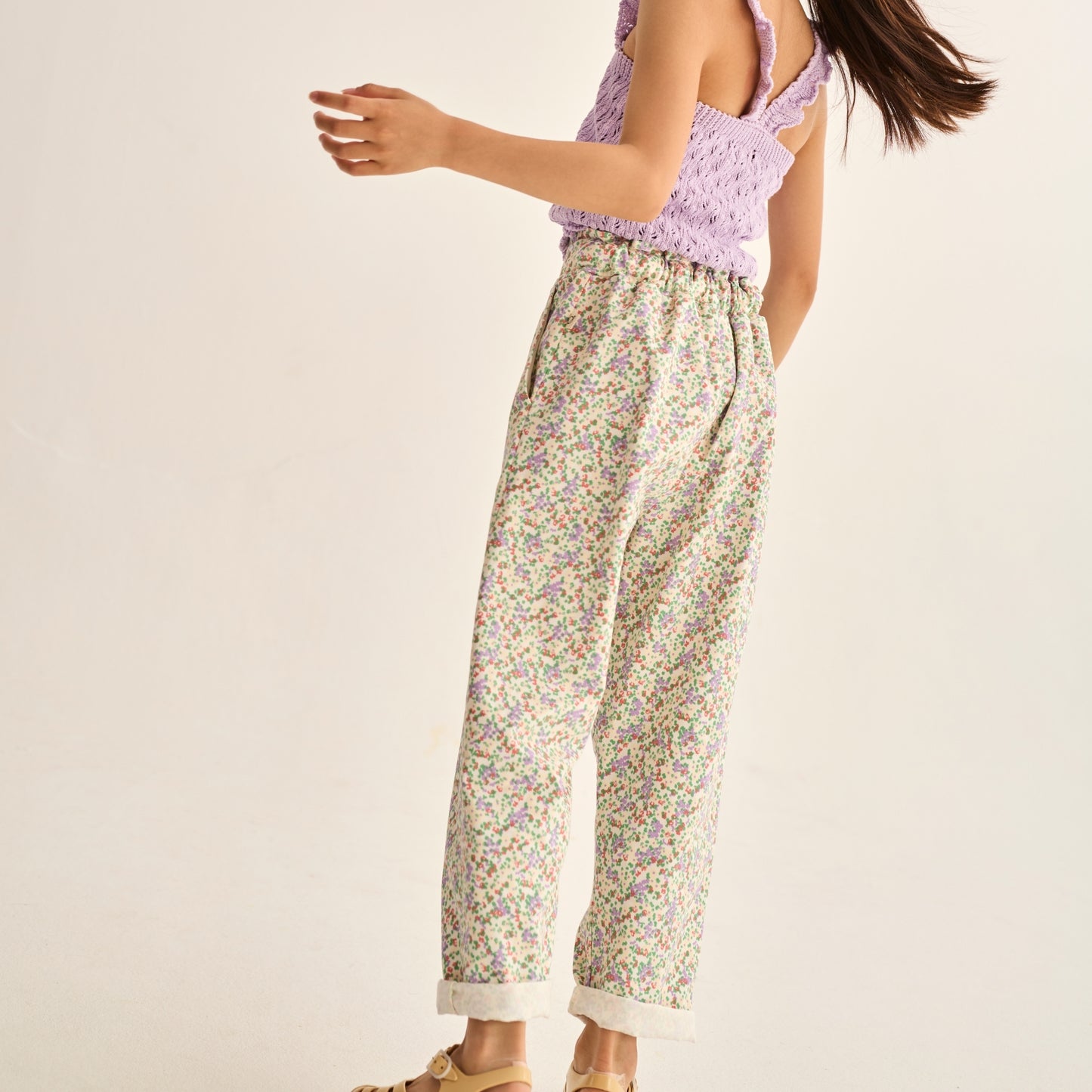 Cozmo 天絲&棉混紡小花長褲 ❘ 現貨尺寸: 3Y~6Y