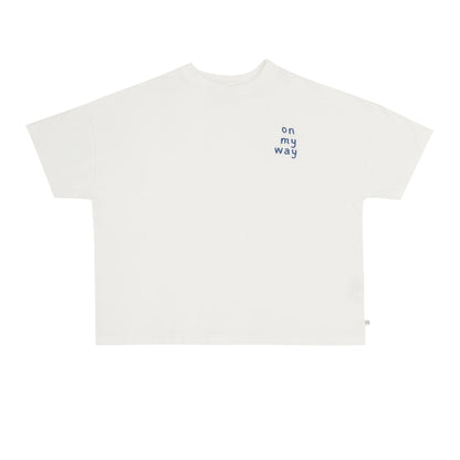 Jenest 100%有機竹節棉寬版短袖T-shirt -Off White ❘ 現貨尺寸: 2Y~8Y / 15-16Y(成人可穿)
