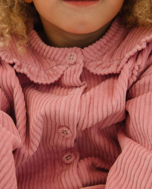 We are kids - 100%有機棉燈芯絨CHEMISE CLARA襯衫- 泡泡糖粉 4-5Y & 6-7Y