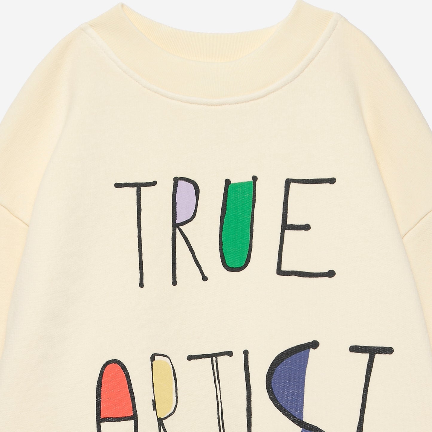True Artist 有機棉薄款大學T Soft Yellow ❘ 現貨尺寸: 4Y~9Y