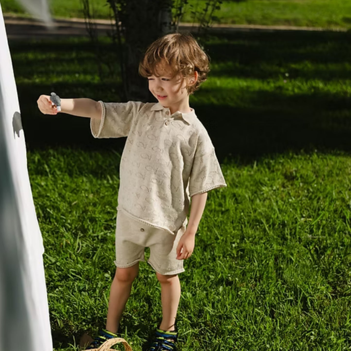 Bayiri 100%有機棉 Underwater Polo T-shirt上衣 ❘ 現貨尺寸: 12M~3Y