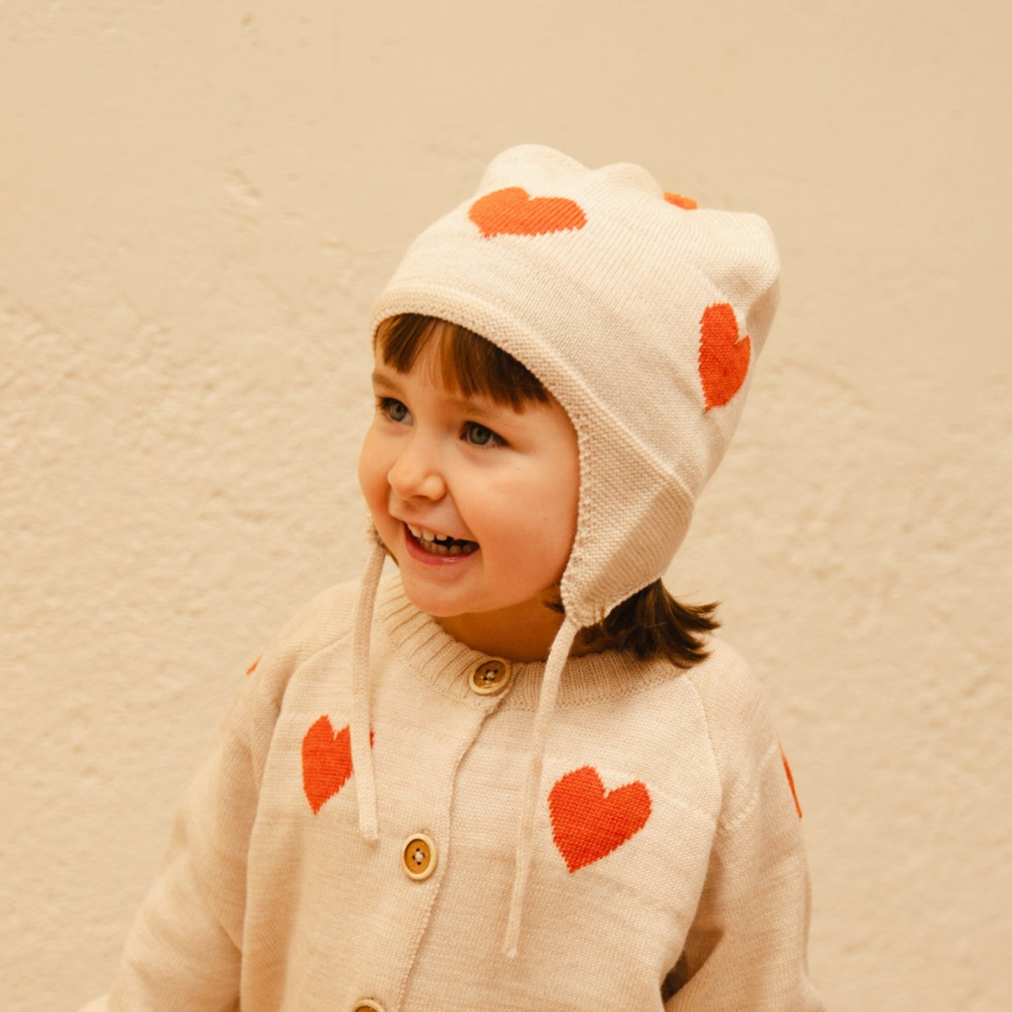 Bayiri 100%美麗諾羊毛針織帽 DANCING HEARTS 1-3Y& 3-6Y