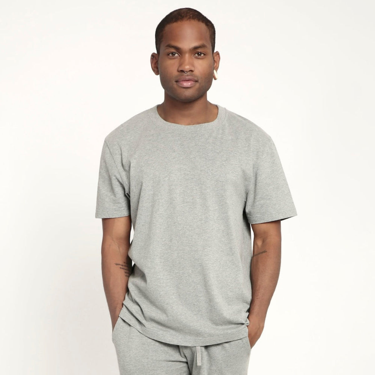 Orbasics 100%有機棉 大人款短袖 T-shirt - Grey Melange ❘ 現貨尺寸: S.M.L.XL
